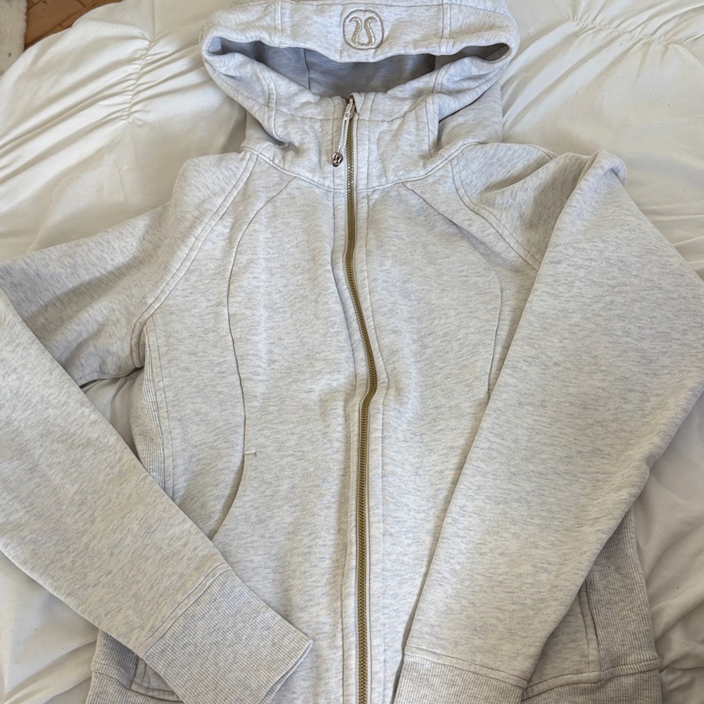 Lululemon Light Gray Scuba Full-Zip Hoodie